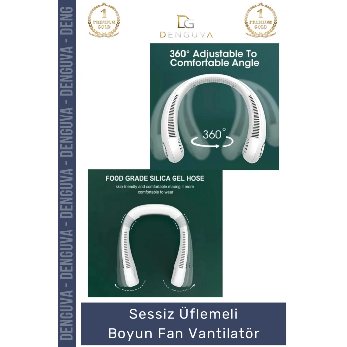BoyunFanı Şarjlı Taşınabilir Mini USB Sessiz Fan Güçlü Motorlu Giyilebilir Şık Üflemeli Boyun Vantilatör
