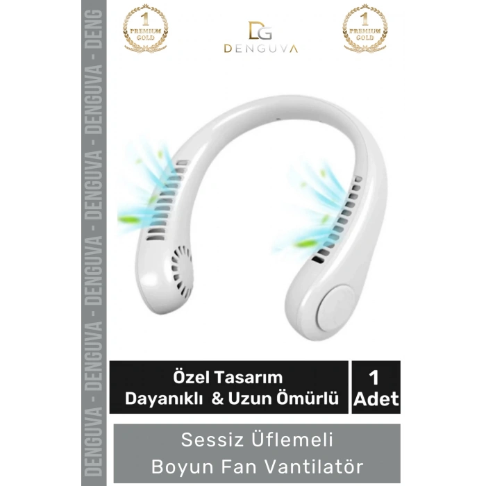 #BoyunFanı Güçlü Sessiz Şarj Edilebilir USB Giyilebilir Taşınabilir Mini Hava Üflemeli Boyun Vantilatörü