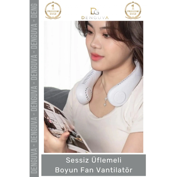#BoyunFanı Güçlü Sessiz Şarj Edilebilir USB Giyilebilir Taşınabilir Mini Hava Üflemeli Boyun Vantilatörü