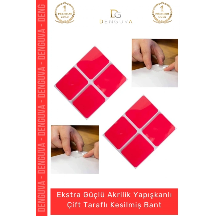 Özel Üretim Çift Taraflı Köpük Montaj Yapışkanlı Güçlü Akrilik Sabitleme 25x30mm Asma Bant 36 Adet