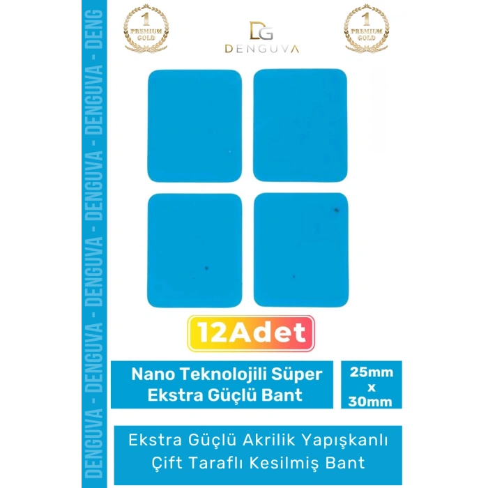 #Bant Profesyonel Güçlü Endüstriyel Montaj Sabitleme Çift Taraflı 25x30mm Asma Bant 12 Adet