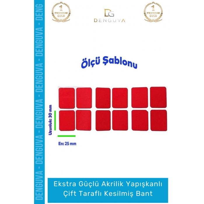 #Bant Profesyonel Güçlü Endüstriyel Montaj Sabitleme Çift Taraflı 25x30mm Asma Bant 12 Adet