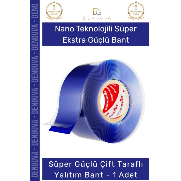 #Bant Nano VHB Şeffaf Güçlü Traceless Yıkanabilir Çift Taraflı Silikon Bant 18mm x 1,5m - 1 Adet