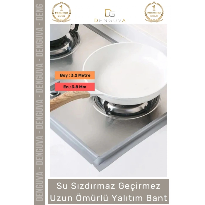 #Bant Su Sızdırmaz Lavabo Küvet Kenar Bandı İthal Kaliteli Küf Önleyici Gri Bant 3.2m - 1 Adet