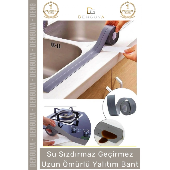 #Bant Su Sızdırmaz Lavabo Küvet Kenar Bandı İthal Kaliteli Küf Önleyici Gri Bant 3.2m - 1 Adet