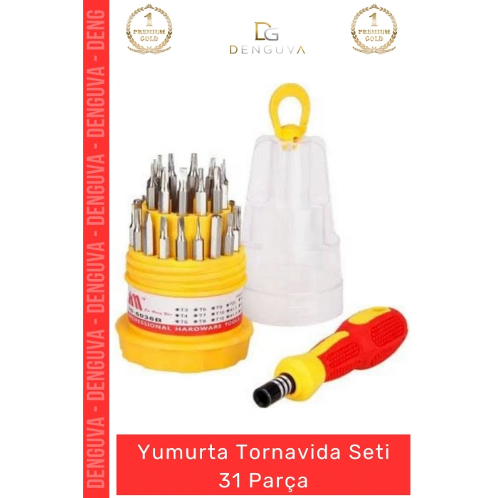 #TornavidaSeti Yumurta Hassas Tamir Elektronik Telefon Laptop Çok Amaçlı Metal Başlıklı Tornavida Seti 31 Parça