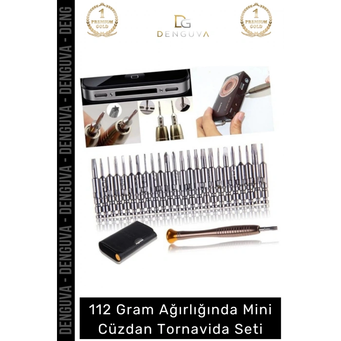 #TornavidaSeti 25 Parça Hassas Telefon Tablet Elektronik Profesyonel Kompakt Cüzdan Tornavida Seti