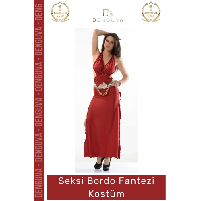 #FanteziKostüm Kaliteli Kumaş Likralı Esnek Rahat Şık Fantezi Gecelik Lüks Tasarım Seksi Bordo Fantezi Kostüm
