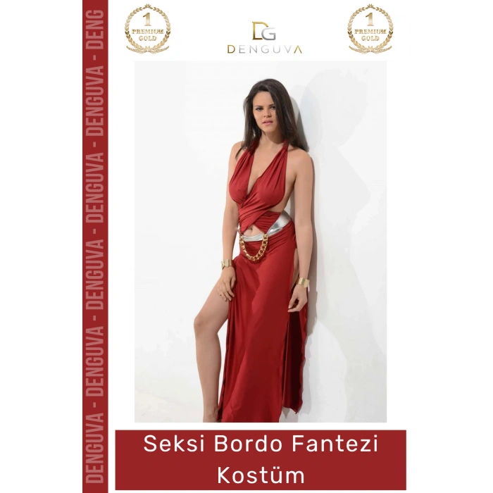 #FanteziKostüm Kaliteli Kumaş Likralı Esnek Rahat Şık Fantezi Gecelik Lüks Tasarım Seksi Bordo Fantezi Kostüm