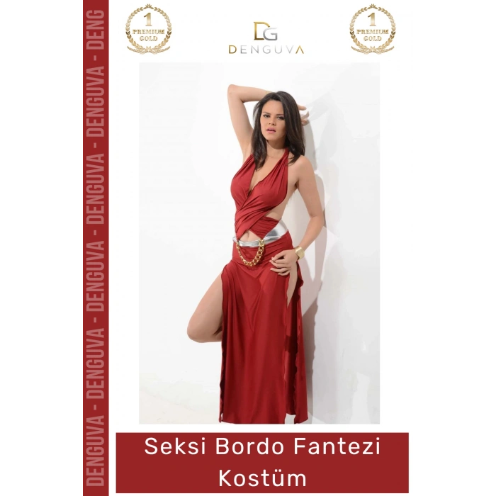 #FanteziKostüm Kaliteli Kumaş Likralı Esnek Rahat Şık Fantezi Gecelik Lüks Tasarım Seksi Bordo Fantezi Kostüm
