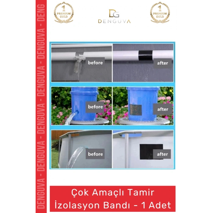 #İzolasyonBandı Kırmızı Tamir Yalıtım Montaj Güçlü Dayanıklı Onarım İzolasyon Bandı 48mm x 10m - 1 Adet