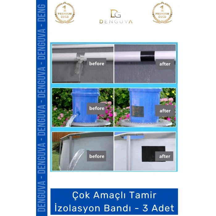 #İzolasyonBandı Kırmızı Tamir Yalıtım Montaj Güçlü Dayanıklı Onarım İzolasyon Bandı 48mm x 10m - 3 Adet