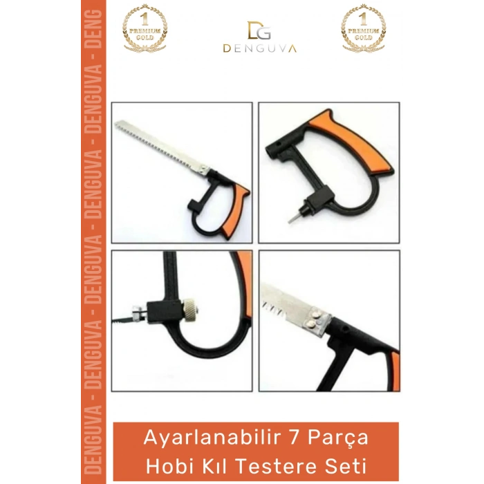 #Testere Ahşap Mdf Sunta Cam Kesme Desen Verme Hassas Metal Saplı 7 Parça Hobi Kıl Testere Seti