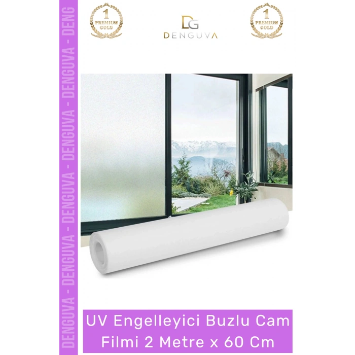 #CamFilmi UV Engelleyici Kaliteli Şık Pratik Gizlilik Sağlayan Buzlu Cam Filmi 2 Metre x 60 Cm