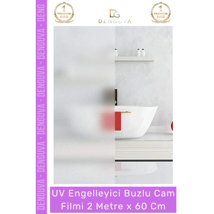 #CamFilmi UV Engelleyici Kaliteli Şık Pratik Gizlilik Sağlayan Buzlu Cam Filmi 2 Metre x 60 Cm