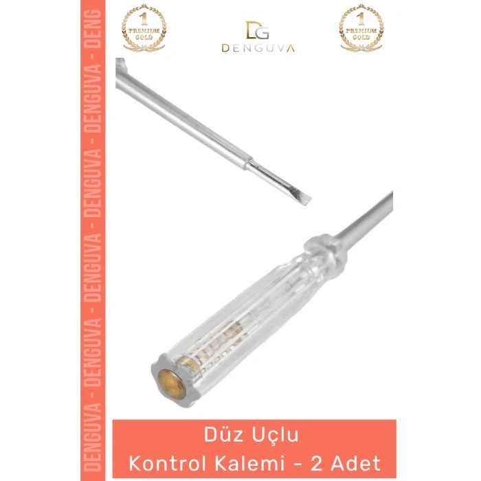 #KontrolKalemi Profesyonel Sağlam Dayanıklı Sanayi Tipi Kaliteli Çelik Düz Uçlu Kontrol Kalemi 190 mm - 2 Adet