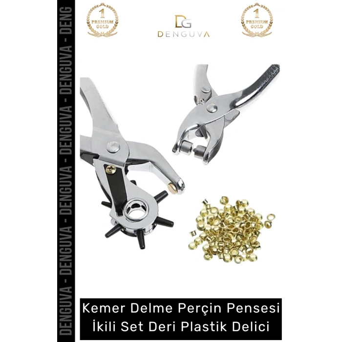 #PlastikDelici Profesyonel 6 Başlıklı Ayarlanabilir Döner Kemer Pensi İkili Set Deri Plastik Delici