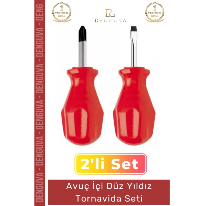 #Tornavida Profesyonel Ev Tipi Dayanıklı Çelik Uçlu Ergonomik Saplı Pratik Onarım Düz Yıldız 2li Tornavida Seti