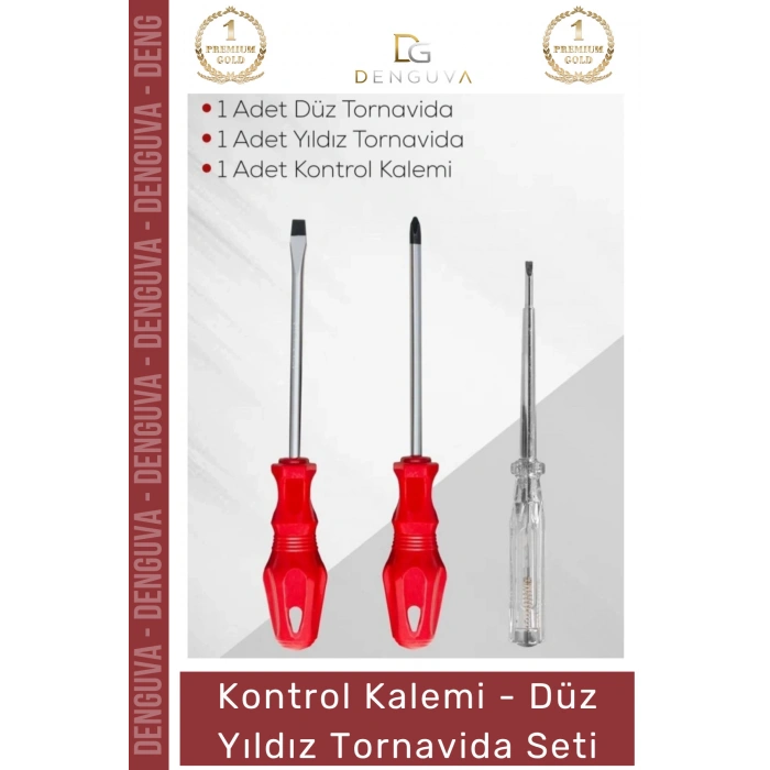 #Tornavida Kaliteli Dayanıklı Ergonomik Tamir Takımı Yıldız Kontrol Kalemi 3lü Tornavida Seti