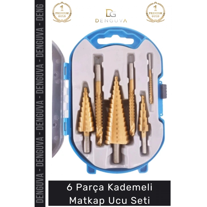 #MatkapUcu Titanyum Kaplı HSS Kademeli Metal Ahşap Delici Matkap Ucu Sac Delme 6 Parça Panç Seti