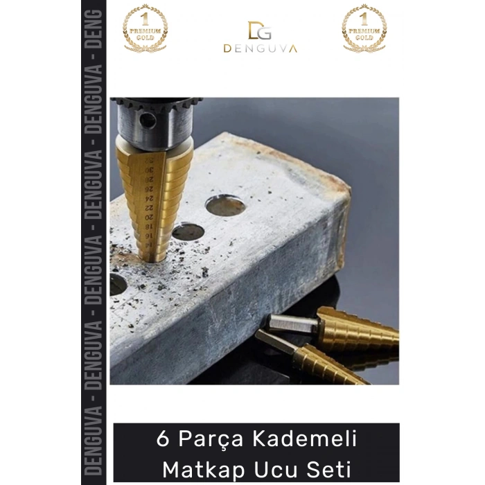 #MatkapUcu Titanyum Kaplı HSS Kademeli Metal Ahşap Delici Matkap Ucu Sac Delme 6 Parça Panç Seti