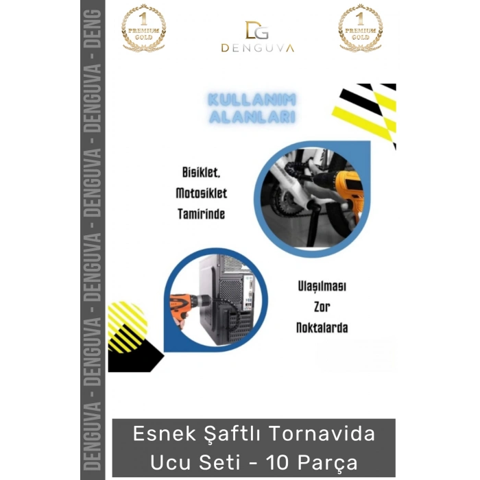 #TornavidaUcu Esnek Şaftlı Manyetik Profesyonel Matkap Uyumlu Mobilya Montaj Tamir 10 Parça Tornavida