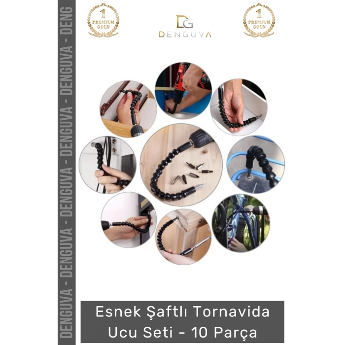 #TornavidaUcu Esnek Şaftlı Manyetik Profesyonel Matkap Uyumlu Mobilya Montaj Tamir 10 Parça Tornavida