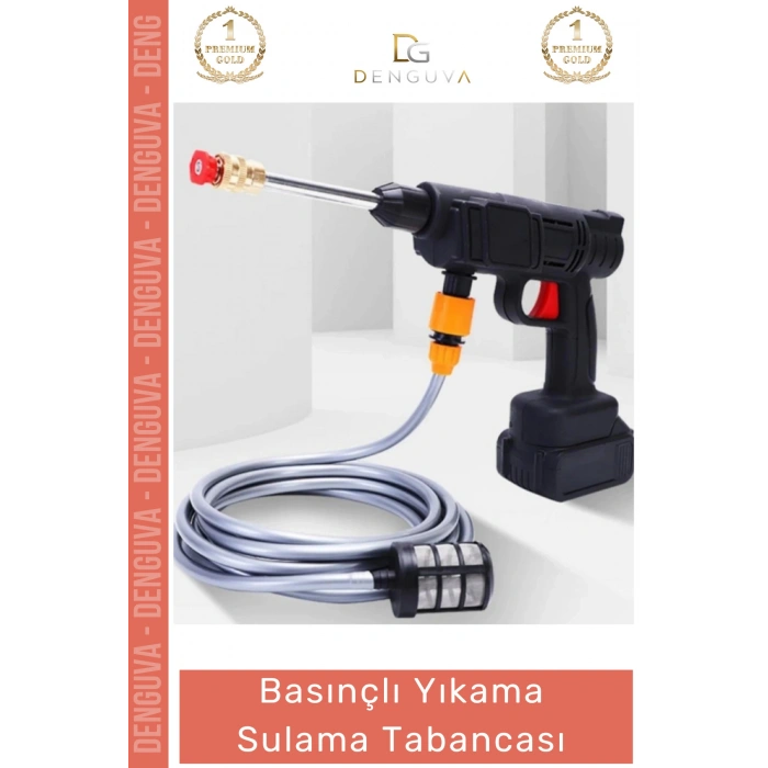 #SulamaAparatı 48V Şarjlı Çift Bataryalı Taşınabilir Basınçlı Yıkama Bahçe Aparatı Sulama Oto Tabancası