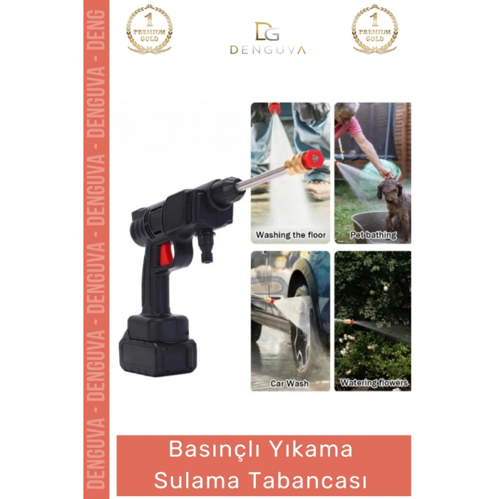 #SulamaAparatı 48V Şarjlı Çift Bataryalı Taşınabilir Basınçlı Yıkama Bahçe Aparatı Sulama Oto Tabancası