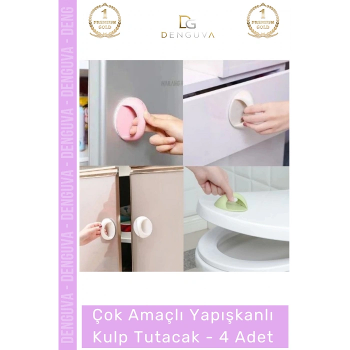 #Kulp Pratik Mobilya Çekmece Dolap Pencere Cam Kapı Kendinden Yapışkanlı Yapışkanlı Kulp Tutacak - 4 Adet
