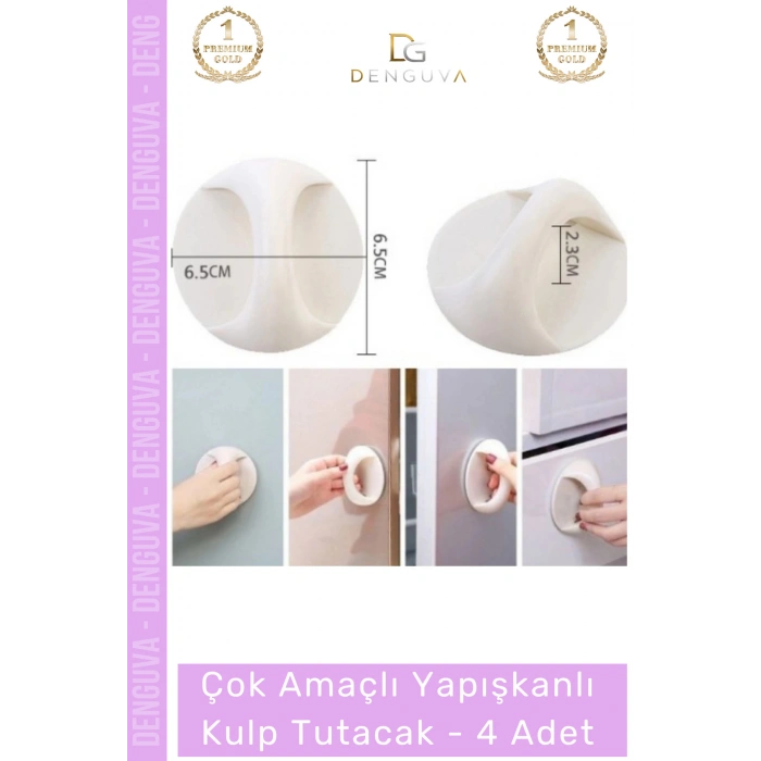 #Kulp Pratik Mobilya Çekmece Dolap Pencere Cam Kapı Kendinden Yapışkanlı Yapışkanlı Kulp Tutacak - 4 Adet