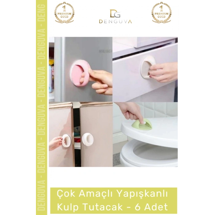 #Kulp Pratik Mobilya Çekmece Dolap Pencere Cam Kapı Kendinden Yapışkanlı Yapışkanlı Kulp Tutacak - 6 Adet