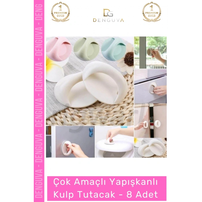 #Kulp Pratik Mobilya Çekmece Dolap Pencere Cam Kapı Kendinden Yapışkanlı Yapışkanlı Kulp Tutacak - 8 Adet