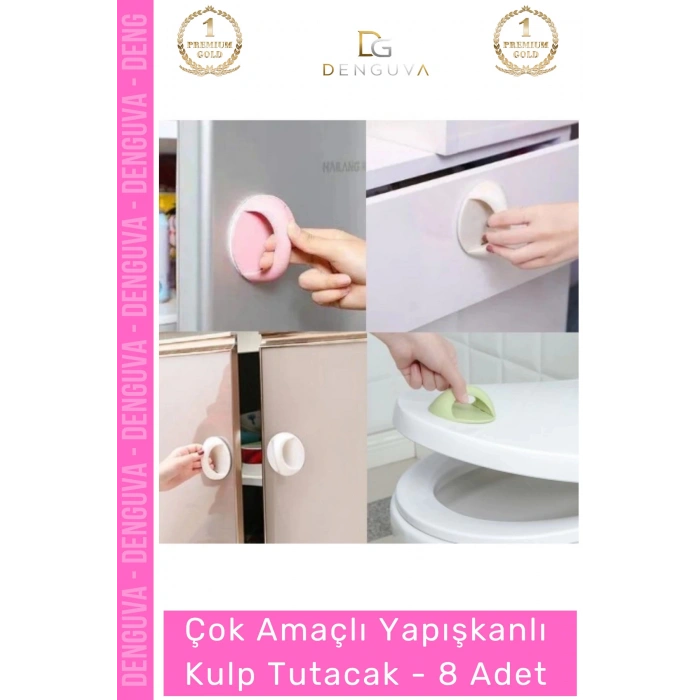 #Kulp Pratik Mobilya Çekmece Dolap Pencere Cam Kapı Kendinden Yapışkanlı Yapışkanlı Kulp Tutacak - 8 Adet