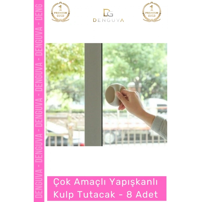 #Kulp Pratik Mobilya Çekmece Dolap Pencere Cam Kapı Kendinden Yapışkanlı Yapışkanlı Kulp Tutacak - 8 Adet