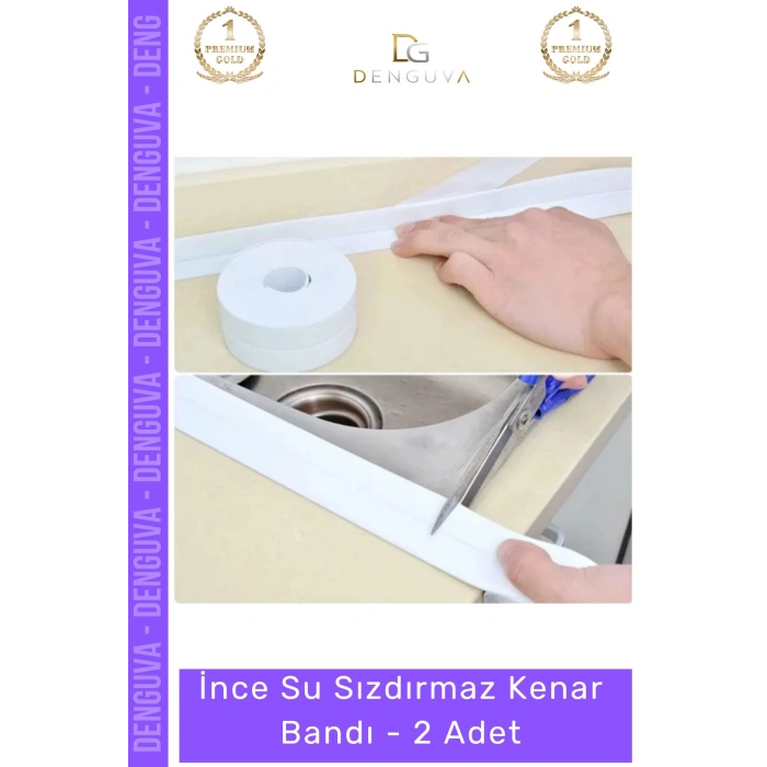 #Bant PVC Mutfak Banyo Tezgah Lavabo Küvet Kenar Koruyucu Su Sızdırmaz Kenar Bandı - 2 Adet