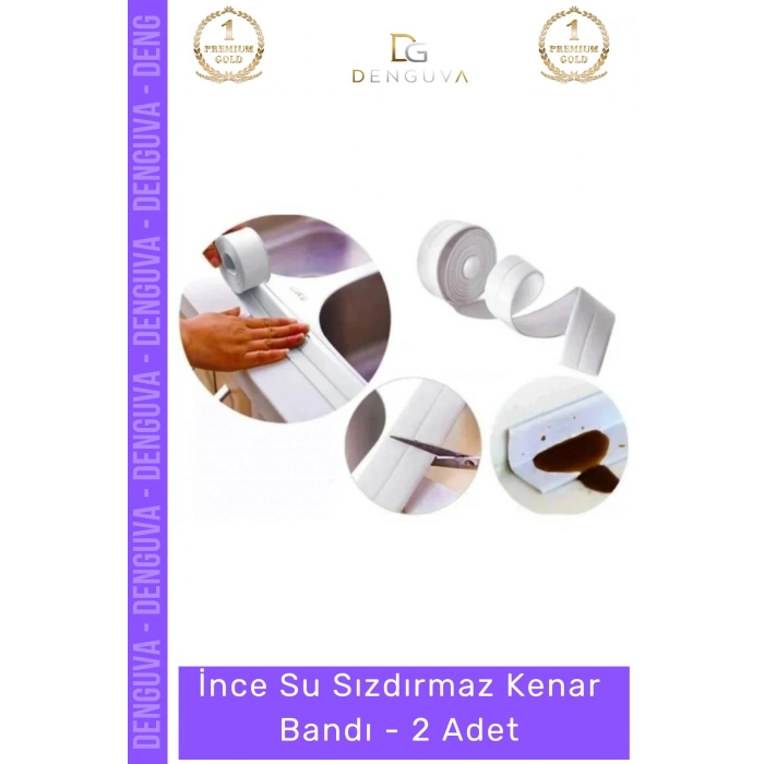 #Bant PVC Mutfak Banyo Tezgah Lavabo Küvet Kenar Koruyucu Su Sızdırmaz Kenar Bandı - 2 Adet