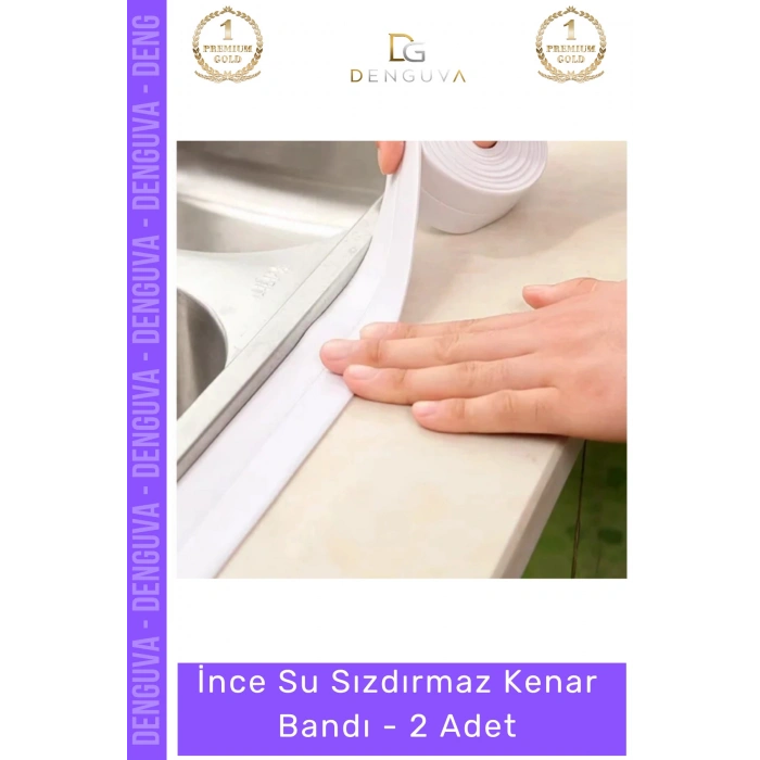 #Bant PVC Mutfak Banyo Tezgah Lavabo Küvet Kenar Koruyucu Su Sızdırmaz Kenar Bandı - 2 Adet