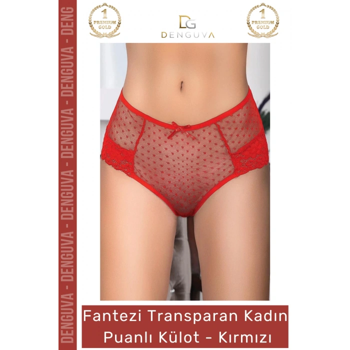 #FanteziKülot Şık Transparan Cesur Genç Dinamik Rahat Yerli Üretim İç Giyim Kırmızı Kadın Puanlı Külot