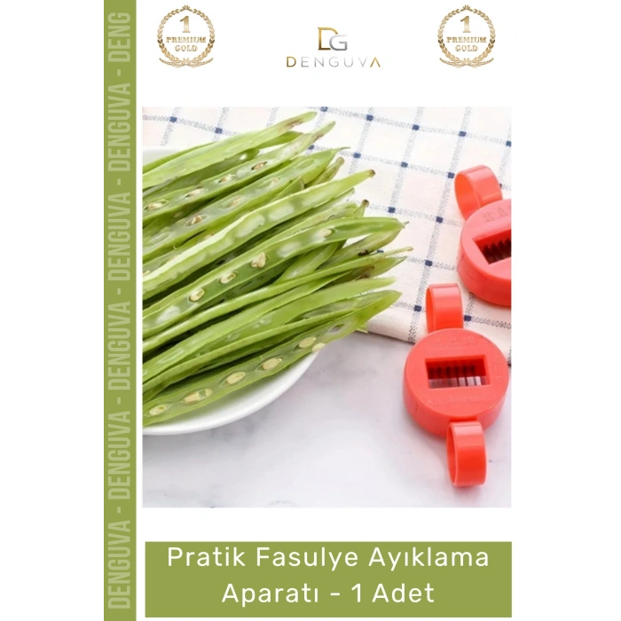 #FasulyeAparatı Mutfak Taze Sebze Hazırlama Paslanmaz Çelik Keskin Bıçaklı Ergonomik Fasulye Ayıklama Aparatı - 1 Adet