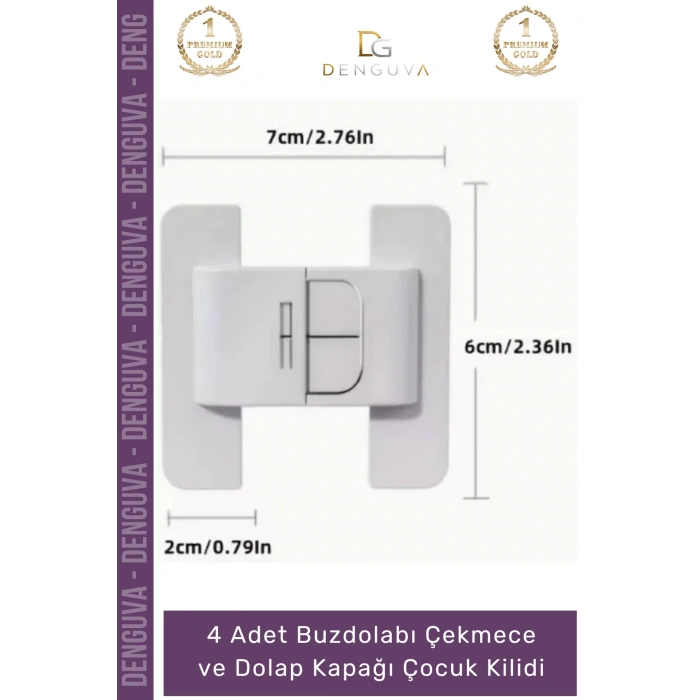 #Kilit Çift Butonlu Emniyet Bebek Güvenlik Buzdolabı Çekmece Koruyucu Dolap Kapağı Çocuk Kilidi - 4 Adet