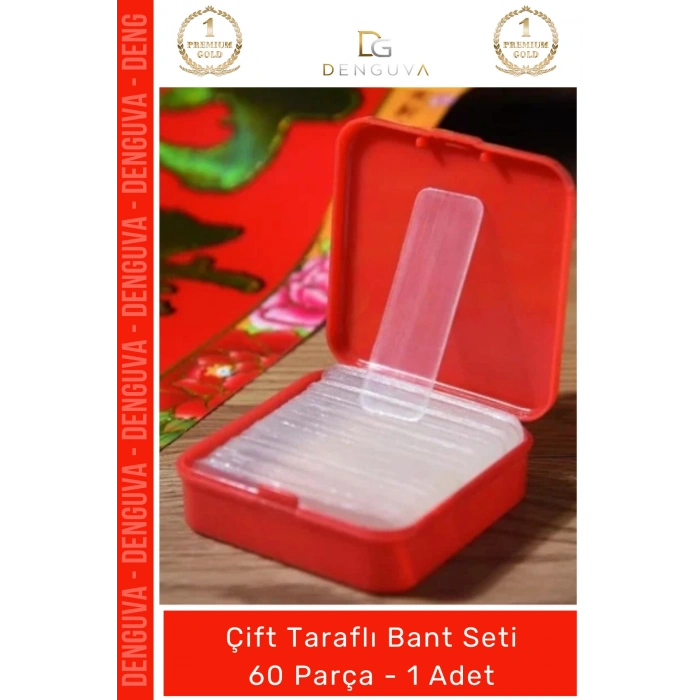 #Bant Nano Şeffaf Montaj Hazır Kesim Sabitleme 60 Parça Kolay Açılır Güçlü Çift Taraflı Bant - 1 Adet