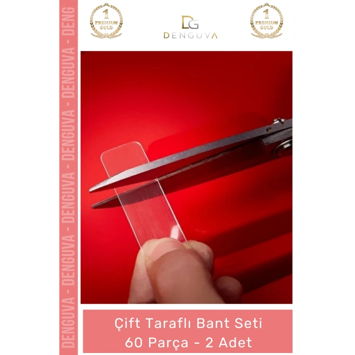 #Bant Nano Şeffaf Montaj Hazır Kesim Sabitleme 60 Parça Kolay Açılır Güçlü Çift Taraflı Bant - 2 Adet