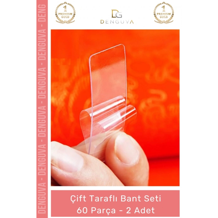 #Bant Nano Şeffaf Montaj Hazır Kesim Sabitleme 60 Parça Kolay Açılır Güçlü Çift Taraflı Bant - 2 Adet