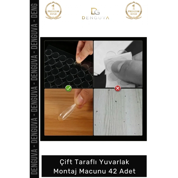 #Bant Nano Çift Taraflı Şeffaf Güçlü Yapışkanlı Akrilik Set TakÇıkar 42 Adet Montaj Macunu