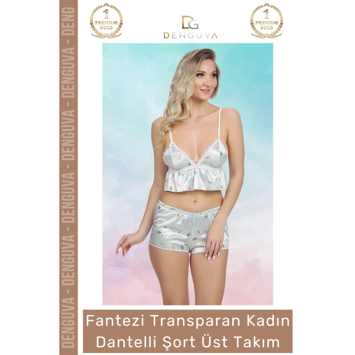 #FanteziŞort Dantel Detaylı Transparan Şık Yerli Tasarım Feminen Rahat Zarif Fantezi Şort Üst Takım