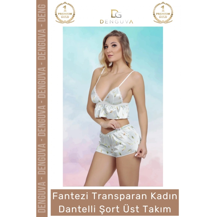 #FanteziŞort Dantel Detaylı Transparan Şık Yerli Tasarım Feminen Rahat Zarif Fantezi Şort Üst Takım