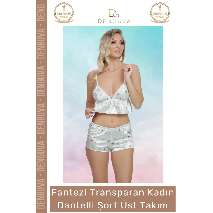 #FanteziŞort Dantel Detaylı Transparan Şık Yerli Tasarım Feminen Rahat Zarif Fantezi Şort Üst Takım