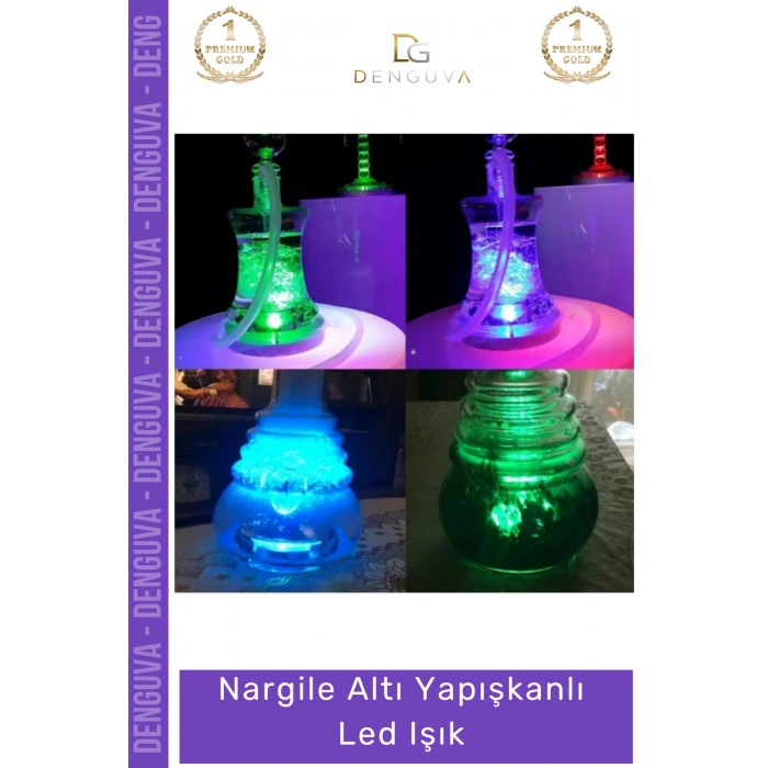 #Led 6 cm 3 Modlu Dekoratif Cam Taban Aydınlatma Ekipmanı Nargile Altı Yapışkanlı Led Işık