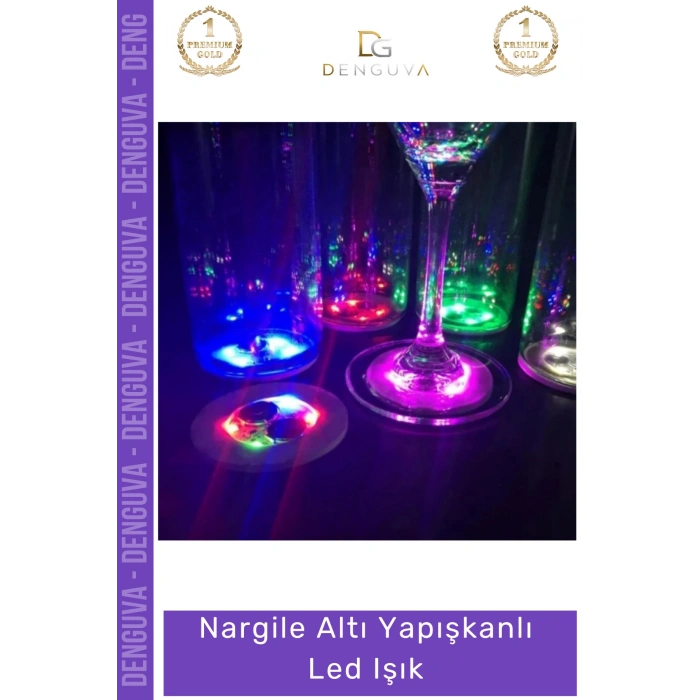 #Led 6 cm 3 Modlu Dekoratif Cam Taban Aydınlatma Ekipmanı Nargile Altı Yapışkanlı Led Işık